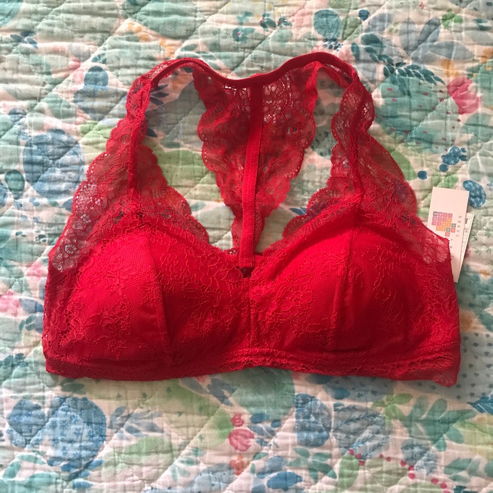 NWT Red racerback lacy bralette Large Target brand